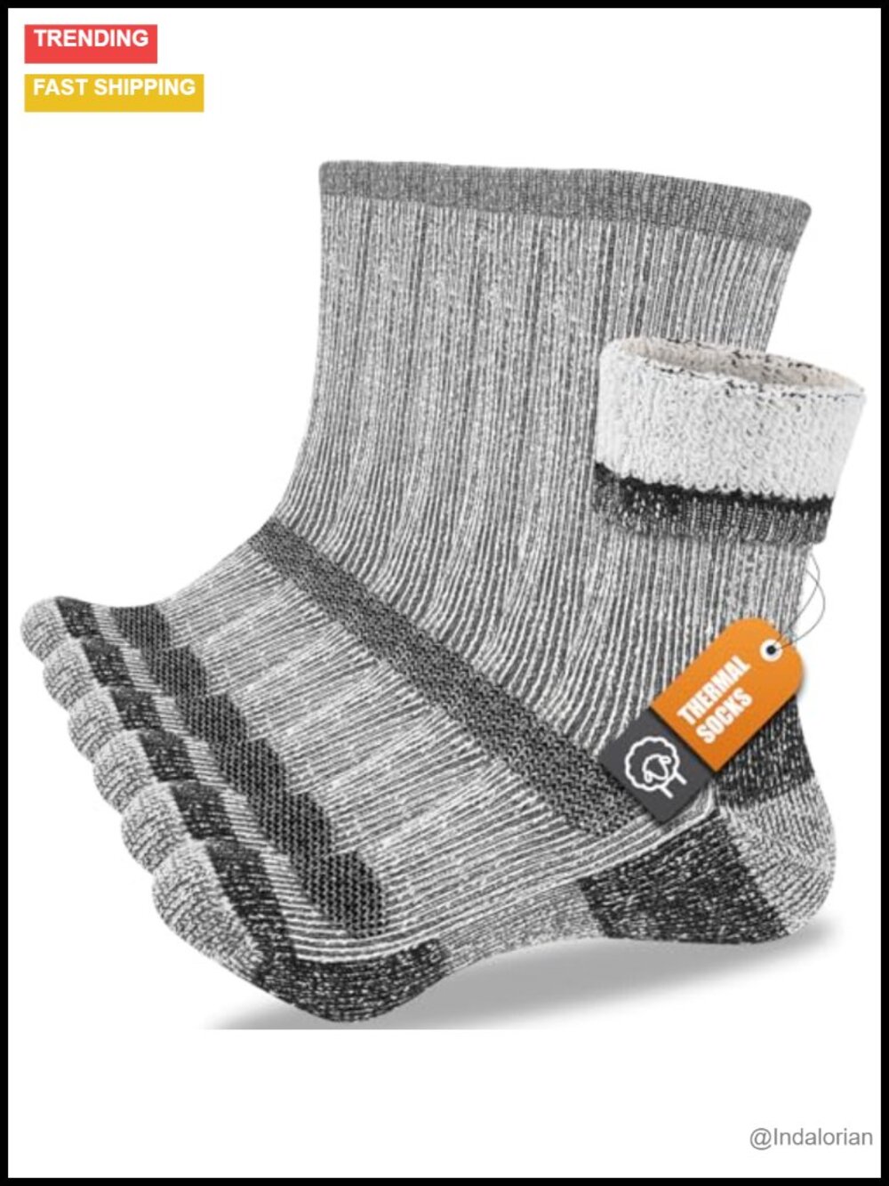 Merino Wool Thermal Socks, 3 Pairs, Winter Boot Socks for Hiking